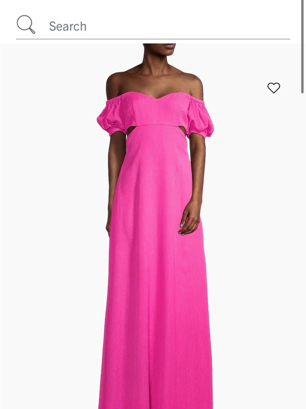 Off-Shoulder Pink Maxi Dress with Puff Sleeves